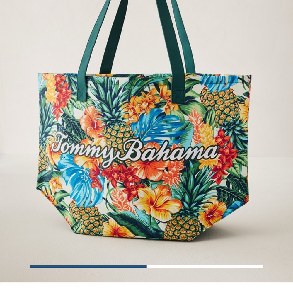 Tommy Bahama Tropical Floral Tote - Green and Orange